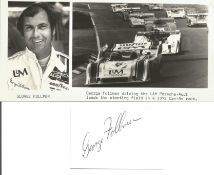 Motor Racing George Follmer signed card with unsigned promo photo and mailing envelope. George