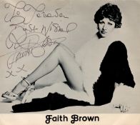 Faith Brown signed 8 x 9 black and white photo. Brown is an English actress, singer, comedian and