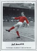 Football Pat Crerand signed 16x12 Manchester United Heroes and Legends colourised print. Good