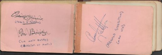 Sport Autograph book containing Football signatures. Includes Eric Barnes, Peter Leigh, Cyril
