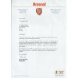 Former Arsenal Manager Arsene Wenger TLS on Headed Paper Dated 1st February 2008. Letter Gives