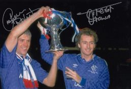 Autographed Rangers 12 X 8 Photo - Col, Depicting Graham Roberts And Trevor Francis Holding Aloft