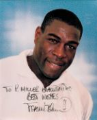 Frank Bruno signed and dedicated 10x8 colour photograph. Bruno is a British former professional