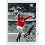 Football Andy Cole signed 16x12 Manchester United colourised montage print. Good condition. All