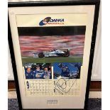 F1 Legend Pedro Diniz Personally Signed 'Danka Arrows' Calendar Sheet at Silverstone in 1998. Set