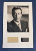 Actor, Robert Taylor beautifully presented matted Signature Piece, Overall Size 23x14. This lovely