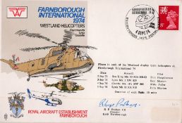 Farnborough International 1974 Westland Helicopters FDC No 19 of 103. R. P. Probert CB signed