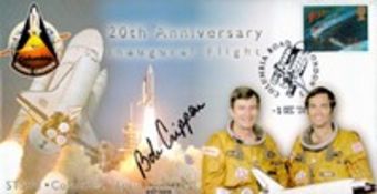 Astronaut, Bob Crippen signed STS1 20th Anniversary inaugural flight commemorative cover. Good