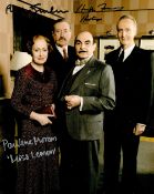 Philip Jackson, Hugh Fraser and Pauline Moran signed Poirot 10x8 colour photo. Good condition. All