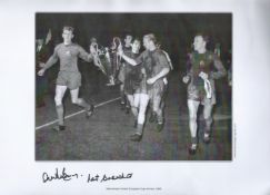 Football, Pat Crerand and Alex Stepney signed 16x2 black and white photograph pictured as they