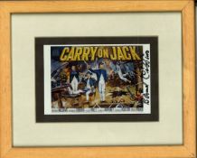 Bernard Cribbins Signed and framed Carry On Jack Postcard overall size, 11x10. Cribbins was known