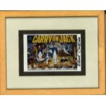 Bernard Cribbins Signed and framed Carry On Jack Postcard overall size, 11x10. Cribbins was known