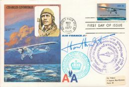 Top Great War fighter ace Baron Willie Coppins hand signed Charles Lindbergh FDC. RAFM HA (SP3). USA