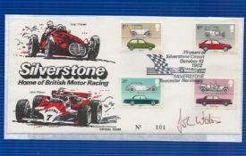 John Watson signed Silverstone Home of Motor Racing Official FDC No 101 PM 35 years of Silverstone