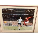 Football Legend, Sir Geoff Hurst signed and framed Colour Photograph measuring 21x25. Signed in