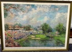 Rare Artist Proof Kamil Kubic Colour Golfing Print Personally Signed by the Artist in pencil in