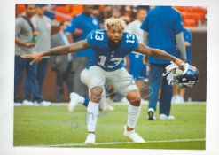 American Football Odell Beckham Jr signed New York Giants 12x8 colour photo dedicated. Odell
