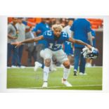 American Football Odell Beckham Jr signed New York Giants 12x8 colour photo dedicated. Odell