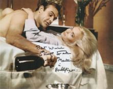 Bond Girl, Shirley Eaton signed 10x8 colour photograph pictured during her role in Goldfinger as