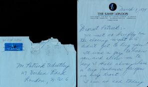 Dolores Gray ALS dated 9th March 1974. This hand written letter is on headed paper from Savoy