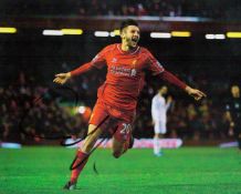 Footballer Adam Lallana Liverpool 8x10 signed coloured photo. Lallana made his debut in Liverpool'