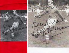 Football Wilf Mannion 4x3 signed b/w photo of the England forward of the 30s, 40s and 50s. Good