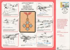 WW2. Appointment to the Excellent Order of the British Empire DM Medals Cover Signed by ACM Sir
