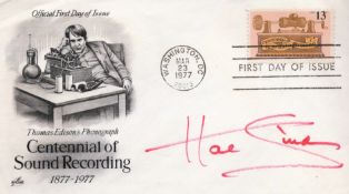 Hal Linden signed FDC Centennial of Sound Recording 1877-1977. Post Mark Washington DC March 23rd