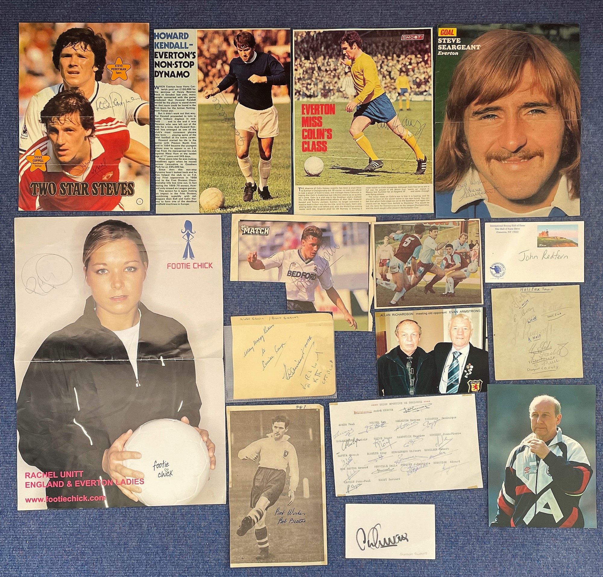 General Sport Collection. Mixture of signed newspaper articles signed photos and signed magazine