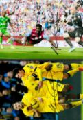 Football Collection of Micah Richards Aston Villa. 2 signed photos of Micah Richards in action