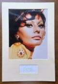 Actor, Sophia Loren 15x10 matted Signature Piece. Loren, is an Italian actress. She was named by the