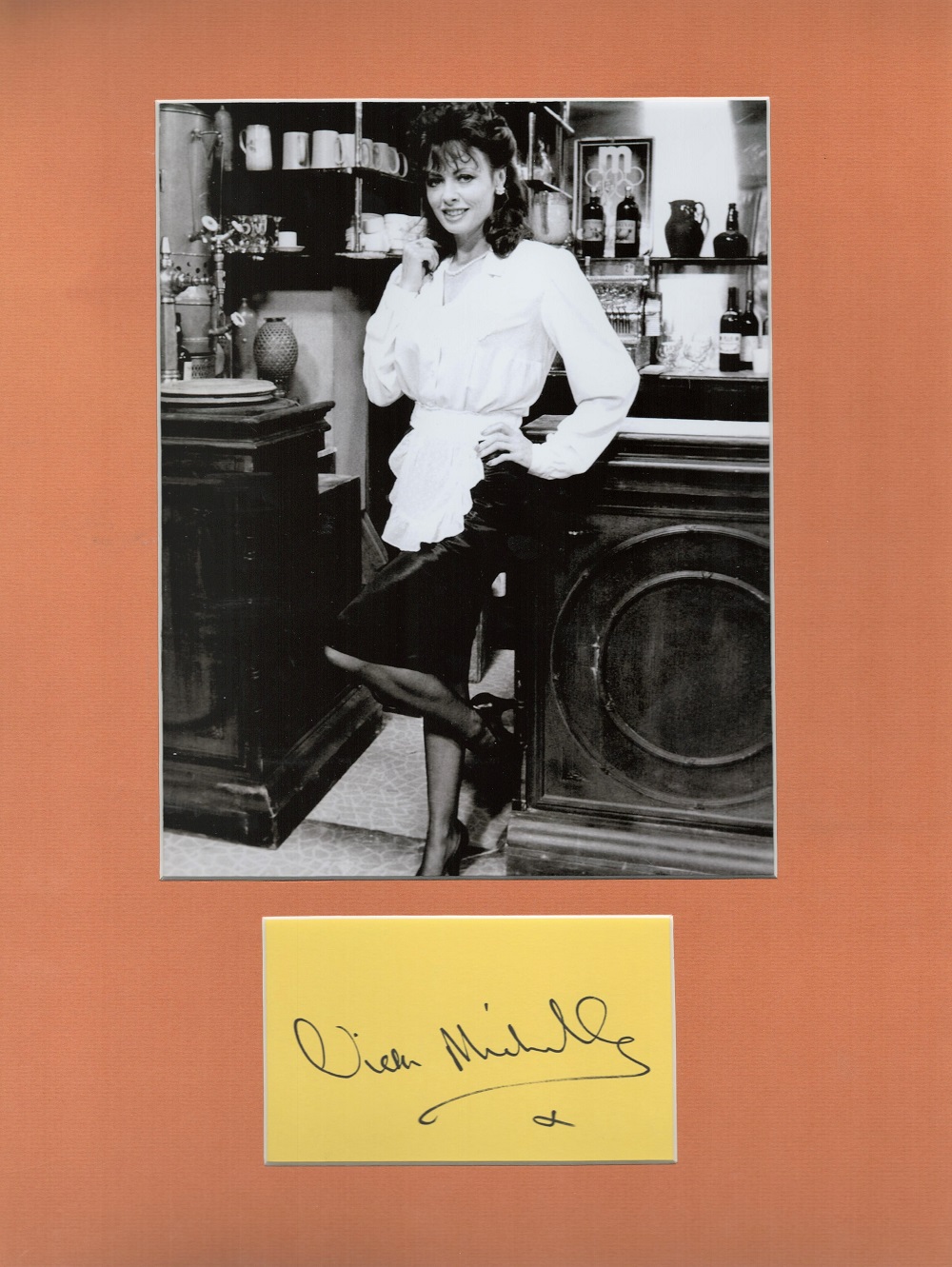 Allo Allo! Star, Vicki Michelle 16x12 matted signature piece featuring a black and white