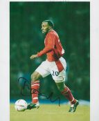 Football Darius Vassell signed England 12x8 colour photo. Darius Martin Clarke Vassell (born 13 June