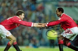 Footballer Paul Ince Manchester United 12x8 signed coloured photo. Good condition. All autographs