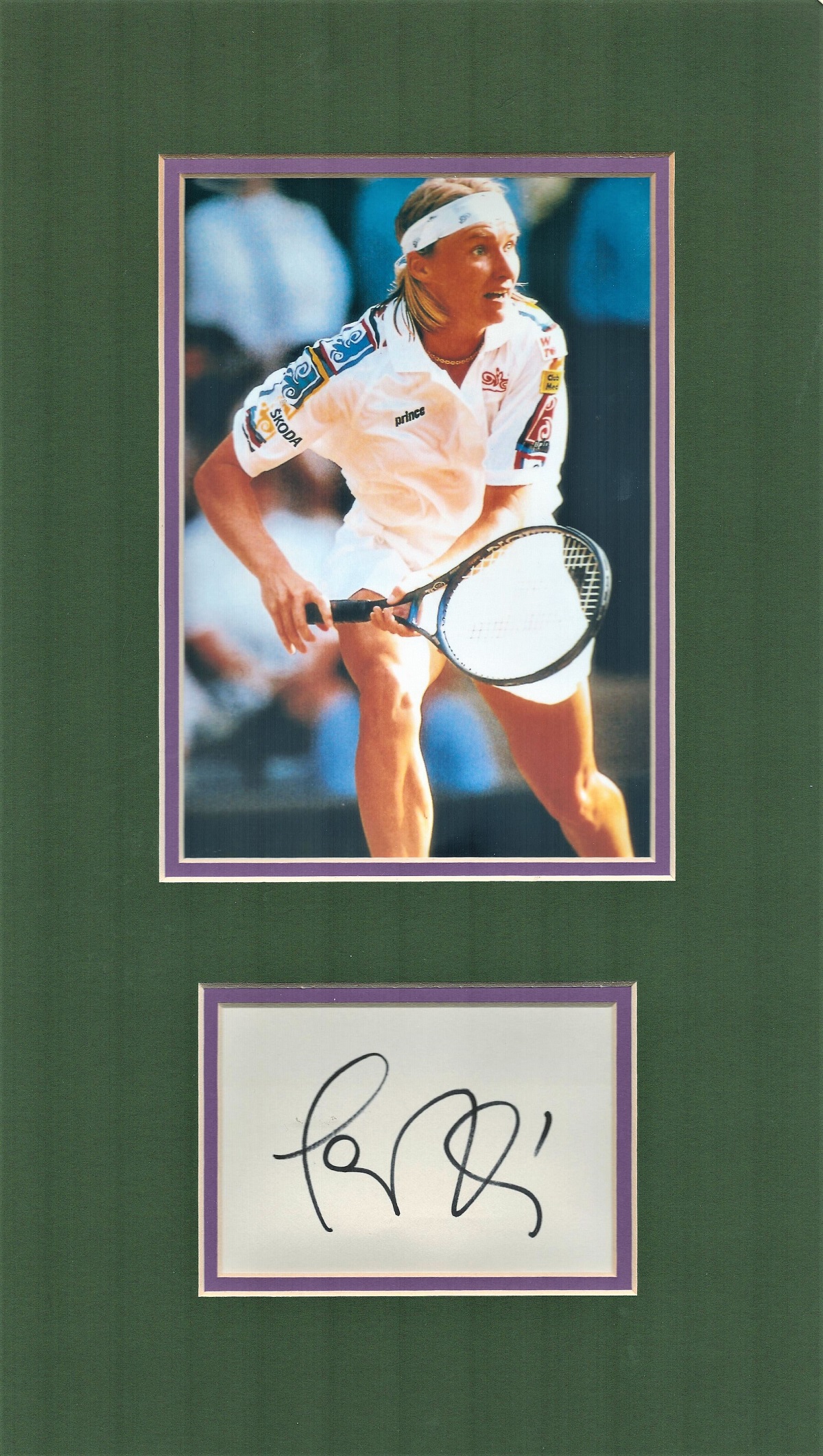 Tennis, Jana Novotna matted signature piece, overall size 15x9 featuring a colour photograph and a