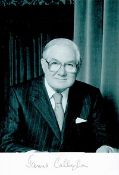 Former Prime Minister, James Callaghan signed 12x8 black and white photograph. Callaghan, was a