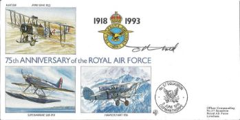 Tony Theobald cover artist signed 75th ann RAF cover. A. Good condition. All autographs come with