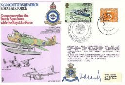 WW2 RAF Commodore Henricus J E Van Der Kop RNLN 320 Squadron. Signed on an RAF No. 320 (Dutch)