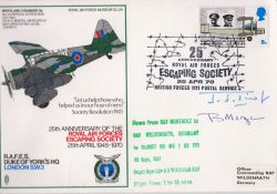 WW2 Escaper Bryn. Morgan and J. J. Twist signed 25th Anniversary of the Royal Air Forces Escaping