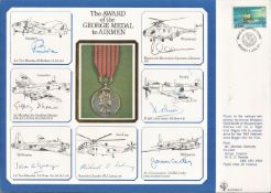 WW2. The Award of the George Medal to Airmen DM Medals Cover Signed by AVM R Bullen, Air Marshal Sir