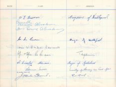 The Lord Mayor of Newcastle Upon Tyne Visitors Book 1957-1958, 100+ Signatures. Signatures include