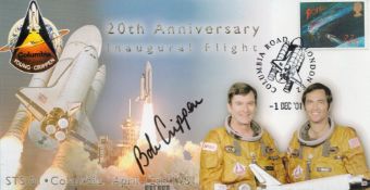 Astronaut, Bob Crippen signed STS1 20th Anniversary inaugural flight commemorative cover. Good