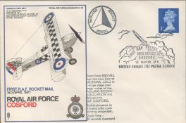 RAF Cosford First RAF Rocket mail 3rd April 1971 Unflown FDC SC19/10. Printers Colour Trials with