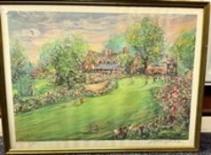 Rare Artist Proof Kamil Kubic Colour Golfing Print Showing the 1974 US Open. Personally Signed by