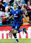 Football Phil Jagielka signed 16x12 colour photo pictured while playing for Everton. Good condition.