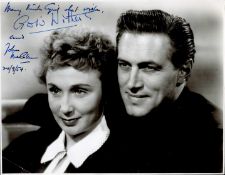 Googie Withers and John McCullen signed 10 x 8 inch black and white photo. Dated 24/9/54. £. Good
