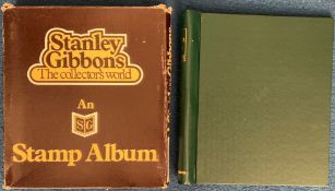 Stanley Gibbons collectors, lovely green stamp album. Empty and is perfect for storage of stamps and