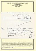 Major Sir Richard George Douglas Powell 3rd Baronet MC Croix de Militaire signed typed letter
