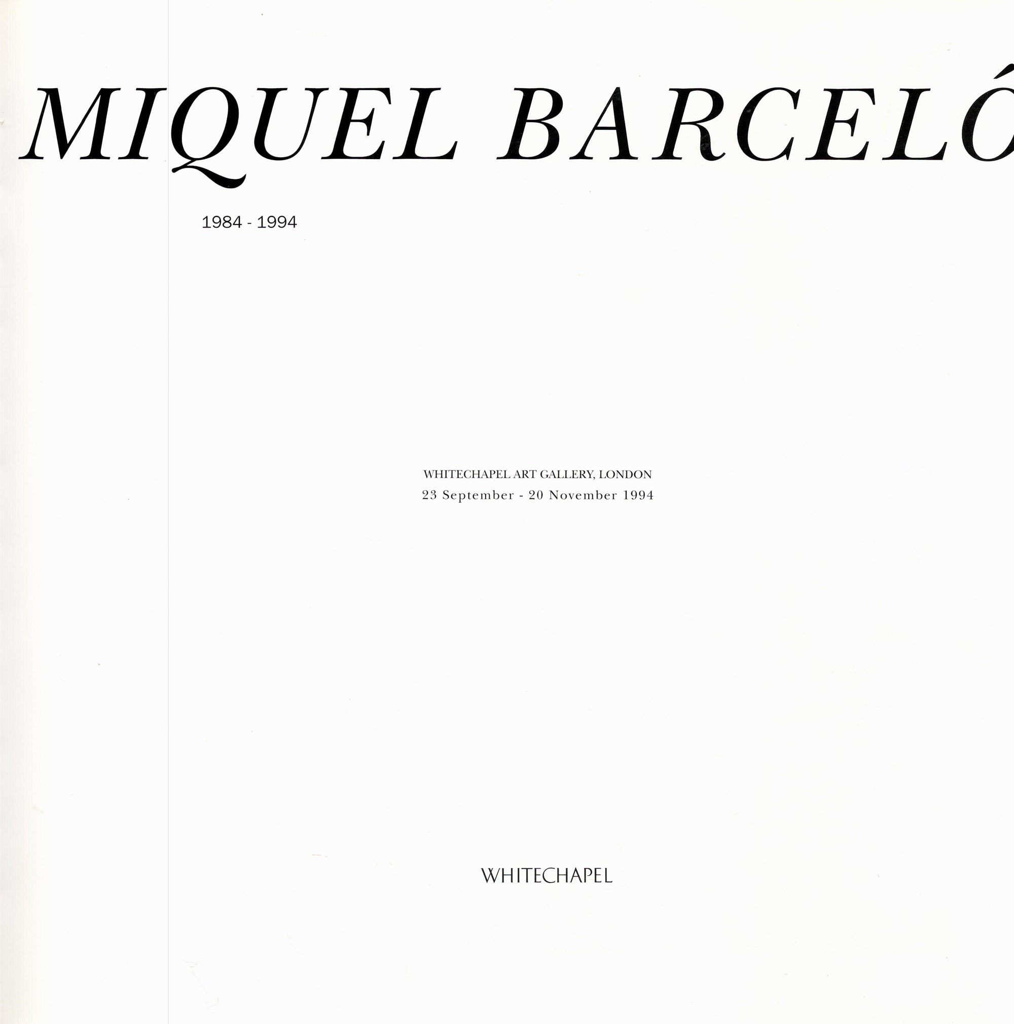 Art, Miquel Barcelo 1984 1994 Whitechapel Art Gallery Softback Book 1994 Printed by T G Ripoll Extra - Image 2 of 3