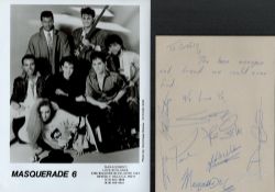 Masquerade 6 collection with 2 photographs, one of which is signed on the frame from the band to